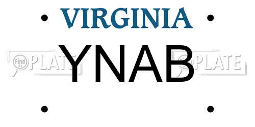 YNAB Virginia License Plate