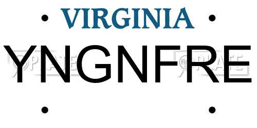 YNGNFRE Virginia License Plate