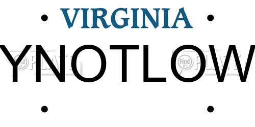 YNOTLOW Virginia License Plate