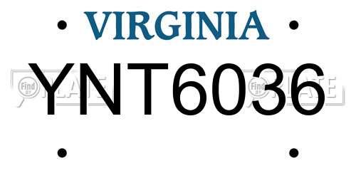 YNT6036 Virginia License Plate