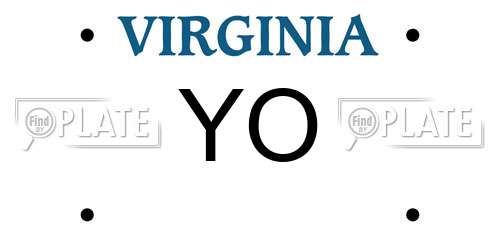 YO Virginia License Plate