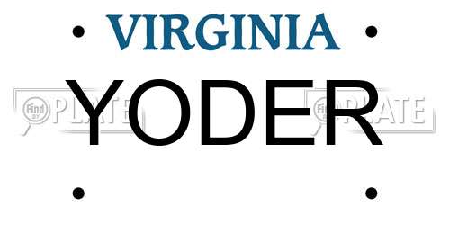 YODER Virginia License Plate