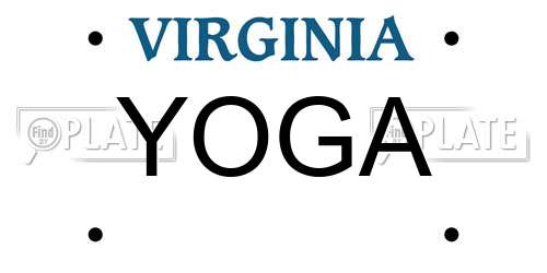 YOGA Virginia License Plate