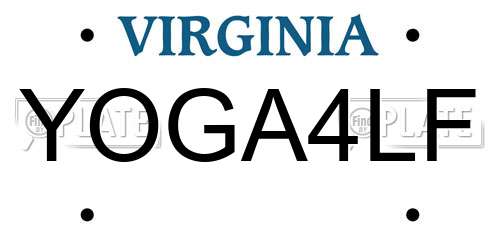 YOGA4LF Virginia License Plate