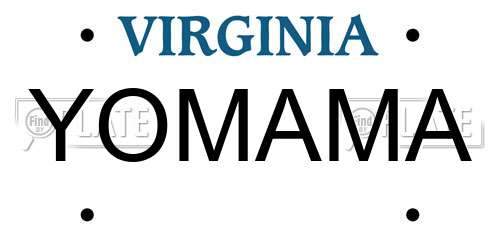YOMAMA Virginia License Plate