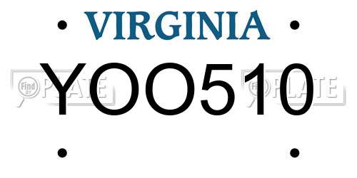 YOO510 Virginia License Plate