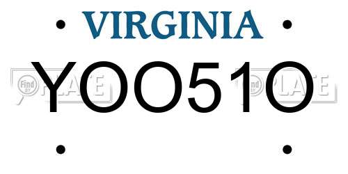 YOO51O Virginia License Plate