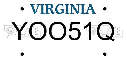 YOO51Q Virginia License Plate