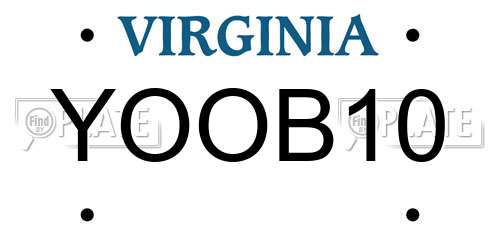 YOOB10 Virginia License Plate
