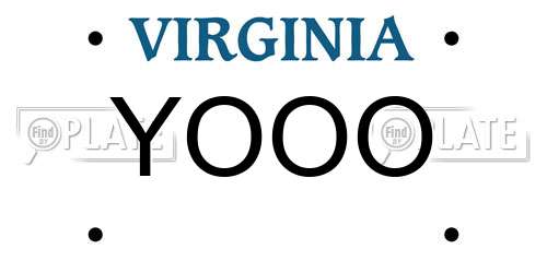 YOOO Virginia License Plate