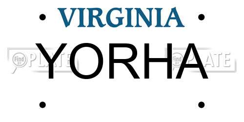 YORHA Virginia License Plate