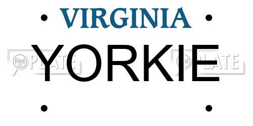 YORKIE Virginia License Plate