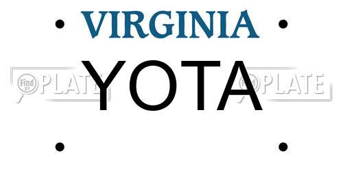 YOTA Virginia License Plate