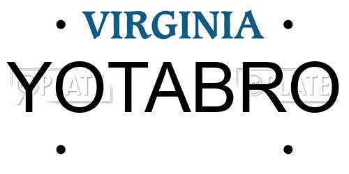 YOTABRO Virginia License Plate