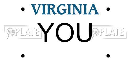YOU Virginia License Plate