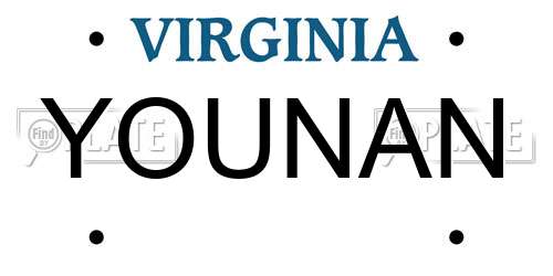 YOUNAN Virginia License Plate