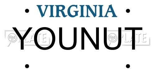 YOUNUT Virginia License Plate