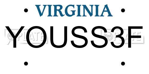 YOUSS3F Virginia License Plate