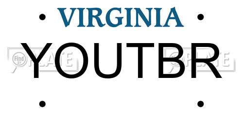 YOUTBR Virginia License Plate