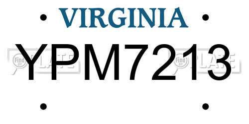YPM7213 Virginia License Plate
