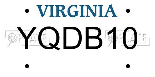 YQDB10 Virginia License Plate