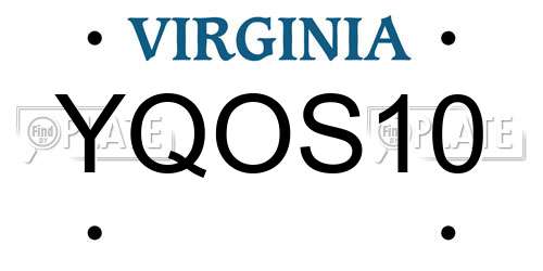 YQOS10 Virginia License Plate