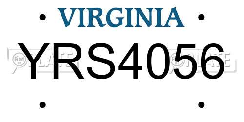 YRS4056 Virginia License Plate