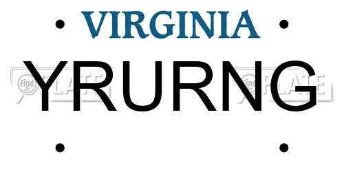 YRURNG Virginia License Plate