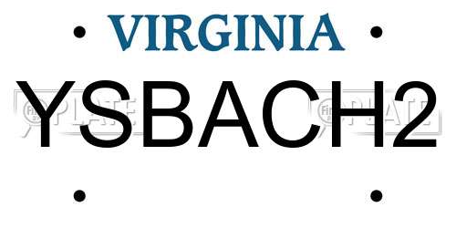 YSBACH2 Virginia License Plate