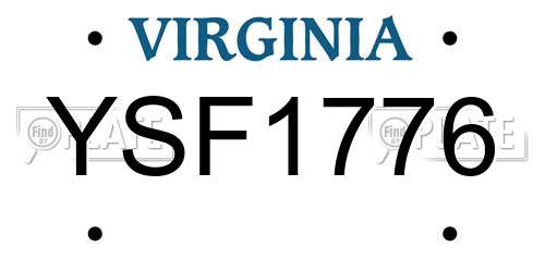 YSF1776 Virginia License Plate