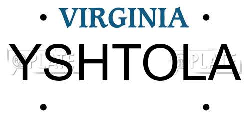 YSHTOLA Virginia License Plate