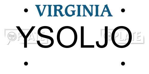 YSOLJO Virginia License Plate