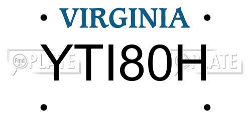 YTI80H Virginia License Plate
