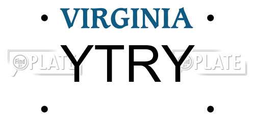 YTRY Virginia License Plate