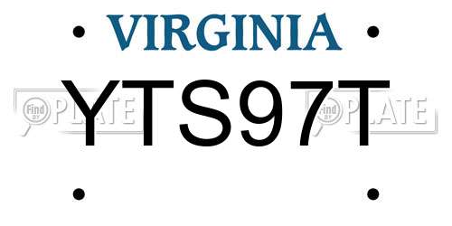 YTS97T Virginia License Plate