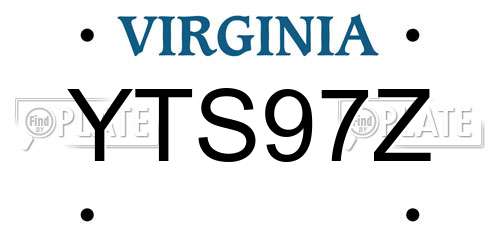 YTS97Z Virginia License Plate