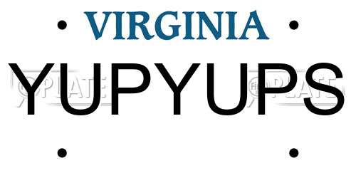 YUPYUPS Virginia License Plate
