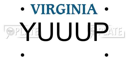 YUUUP Virginia License Plate