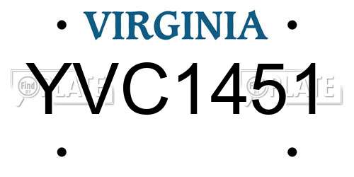 YVC1451 Virginia License Plate