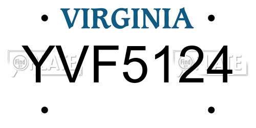 YVF5124 Virginia License Plate