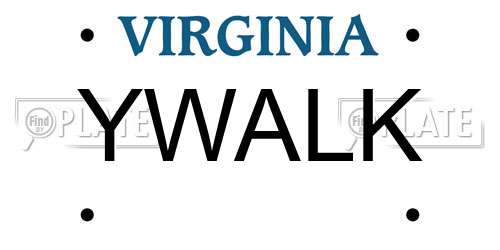YWALK Virginia License Plate