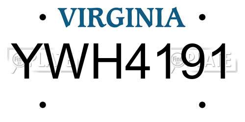 YWH4191 Virginia License Plate