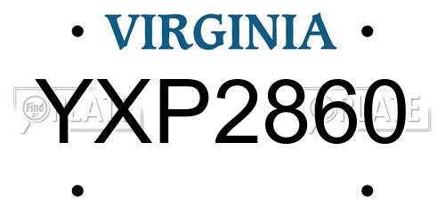 YXP2860 Virginia License Plate