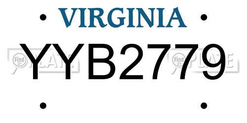 YYB2779 Virginia License Plate