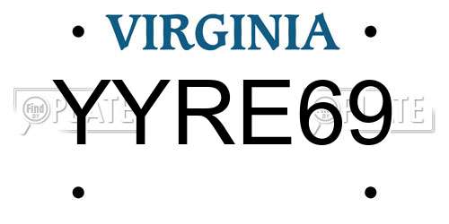 YYRE69 Virginia License Plate