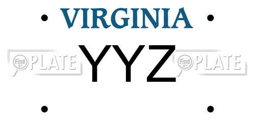 YYZ Virginia License Plate
