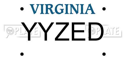 YYZED Virginia License Plate