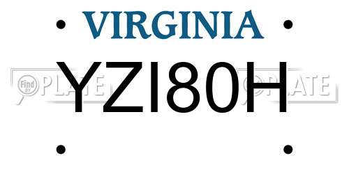 YZI80H Virginia License Plate