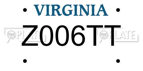 Z006TT Virginia License Plate
