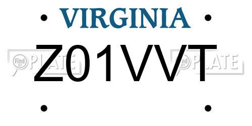 Z01VVT Virginia License Plate